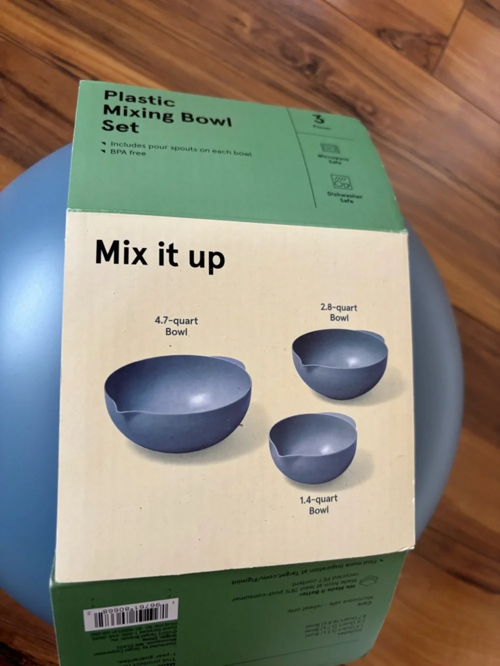 Figmint from Target blue plastic mixing bowl set of 3